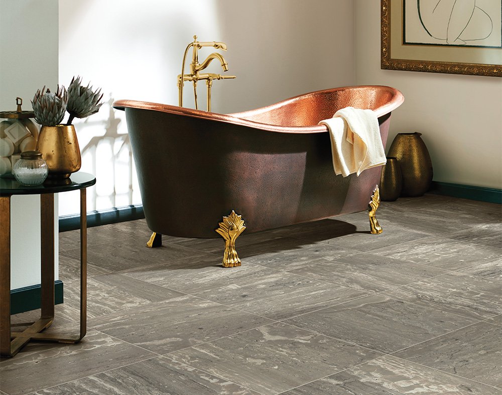 Fancy-Clawed-Bathtub-In-Bathroom-With-LVT-Flooring